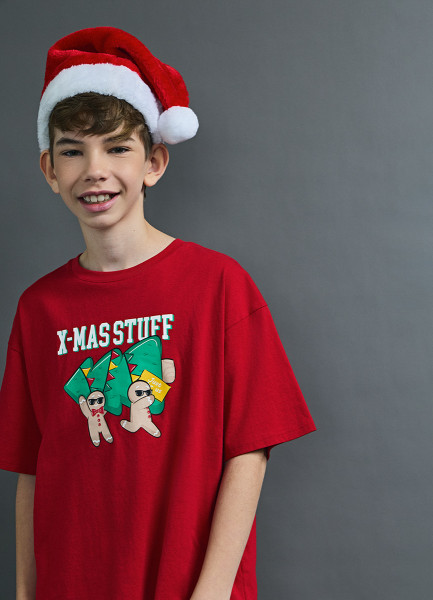 

Футболка пижамная с принтом для мальчиков, Красный