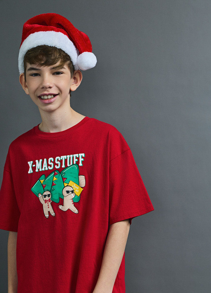 Футболка пижамная с принтом для мальчиков