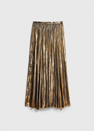 Юбка макси из ткани с эффектом жидкого золота