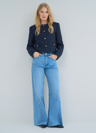 Укороченный жакет из твида