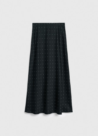 Сатиновая юбка миди А-силуэта