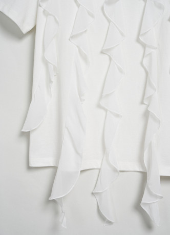 Футболка оверсайз с воланами