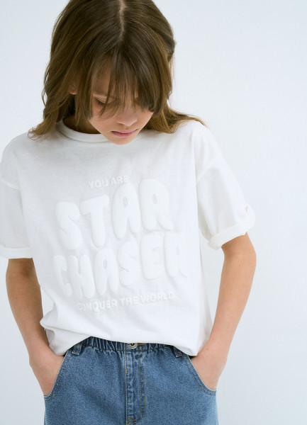 Футболка с принтом для девочек Белый 999₽