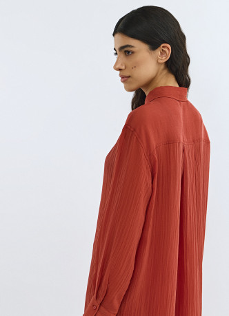 Длинная рубашка из жатой ткани