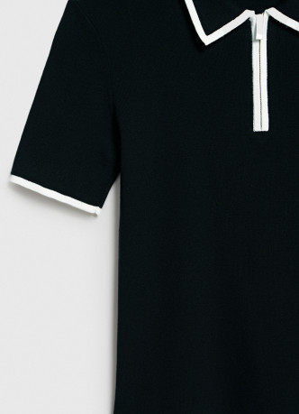 Джемпер с воротником поло на молнии