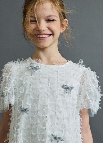 Платье мини с бантиками для девочек