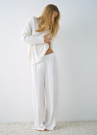 Пижамные брюки из ажурного трикотажа