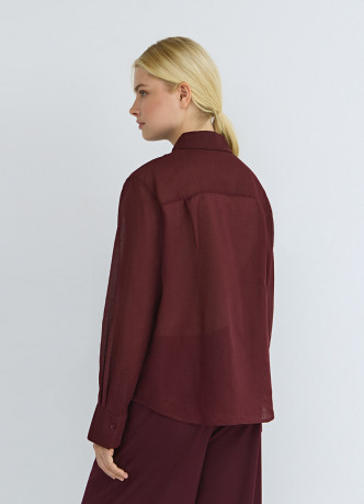 Полупрозрачная рубашка из хлопка и рами