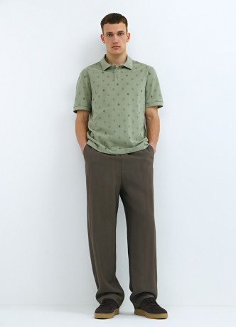 Поло из хлопка с принтом