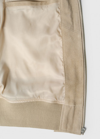 Бомбер из натуральной замши