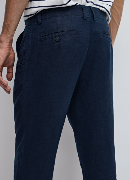 Льняные брюки, Синий O`Stin MP46ACO02-68, размер 50 - фото 6