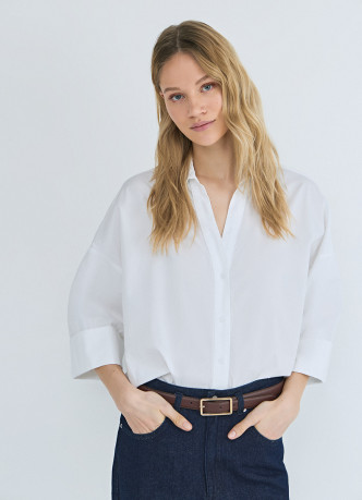 Рубашка в полоску с рукавом 3/4