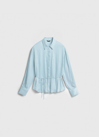 Блузка из сатина с поясом