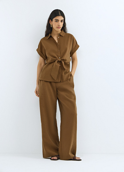 Широкие брюки из модала, Оранжевый