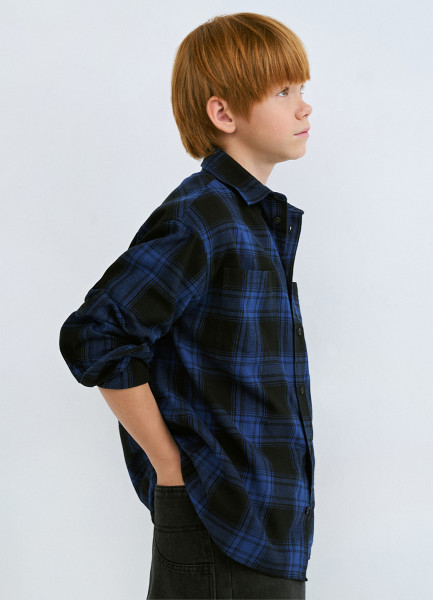 

Рубашка из фланели для мальчиков, Голубой