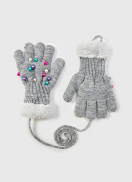 

Трикотажные перчатки для девочек, Серебряный
