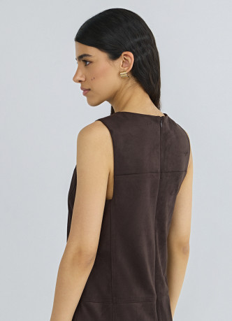 Платье миди из искусственной замши