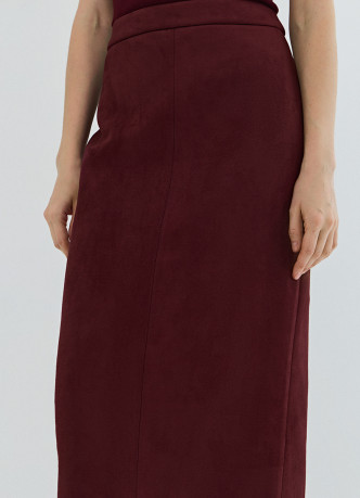 Юбка миди из искусственной замши