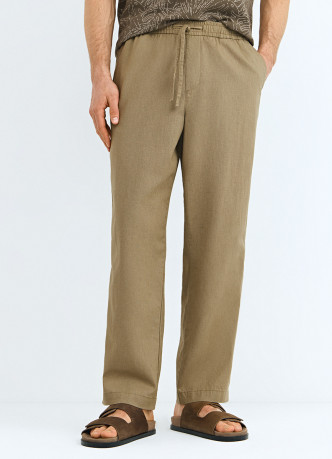 Брюки изо льна и хлопка