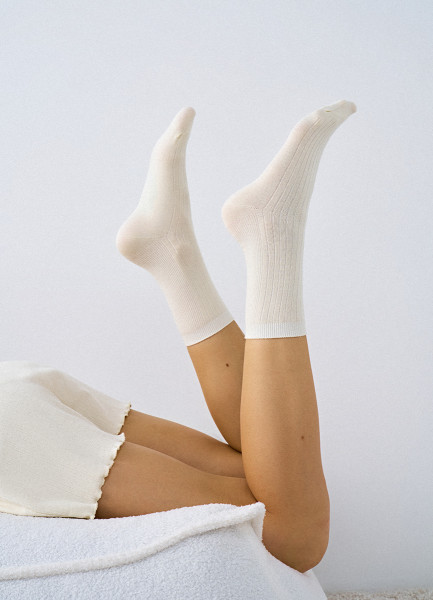 Носки в рубчик с содержанием вискозы Желтый 299₽