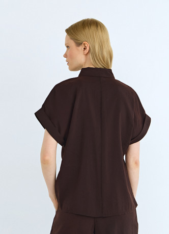 Рубашка с завязками на талии