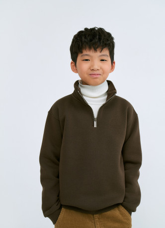 Свитшот с воротником-стойкой на молнии для мальчиков