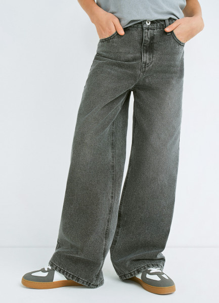 

Широкие джинсы Wide Leg для девочек, Серый