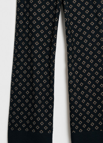 Прямые брюки с принтом и резинкой по поясу сзади