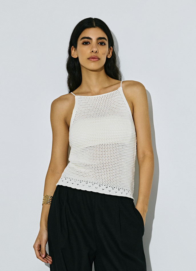 Топ ажурной вязки