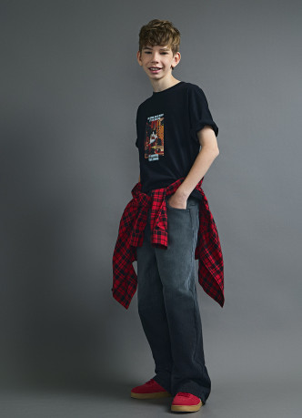 Широкие джинсы с градиентом для мальчиков