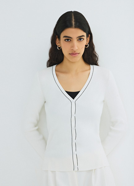 

Кардиган с V-вырезом, Белый