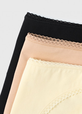 Классические трусы-брифы с кружевом, 3 шт.