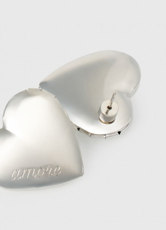 Серьги-локеты в форме сердца, 2 пары