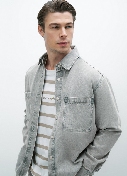 Джинсовая рубашка Бежевый 4599₽