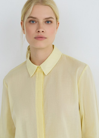 Полупрозрачная рубашка из хлопка и рами