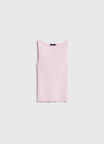 Вязаная майка в рубчик