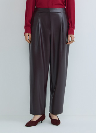 Брюки О-силуэта из искусственной кожи
