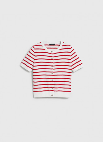 Кардиган в полоску с коротким рукавом