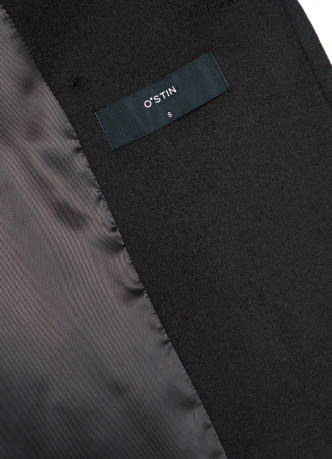 Длинное двубортное пальто из шерсти