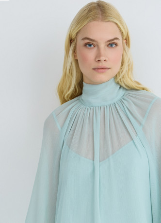 Платье мини с рюшами