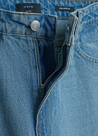 Прямые джинсы с высокой посадкой