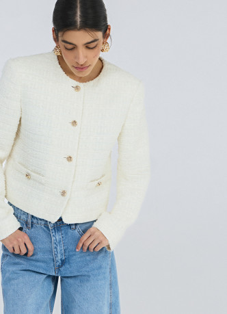 Укороченный жакет из твида