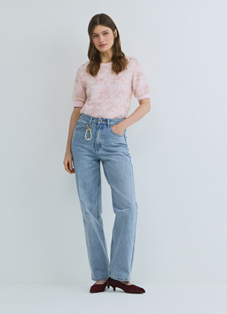 Прямые джинсы с брелоком