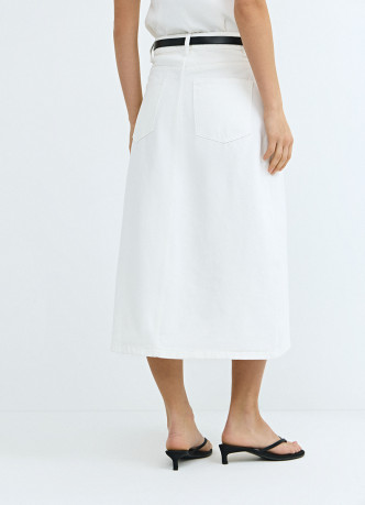 Джинсовая юбка с ремнём