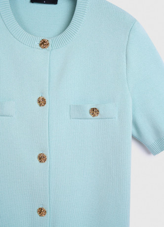 Кардиган с карманами и золотыми пуговицами