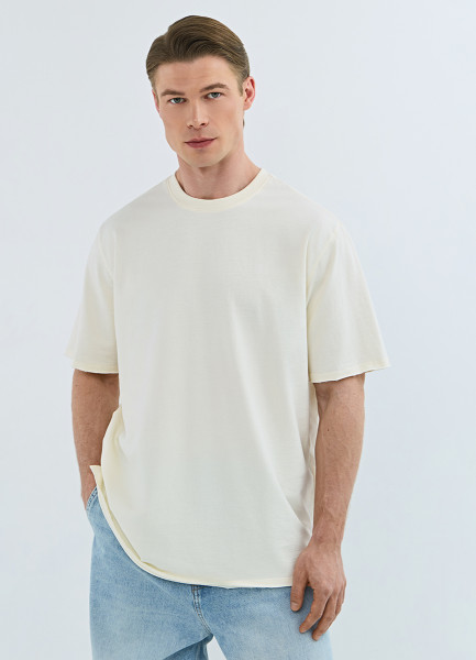 

Базовая футболка с необработанным краем, Белый