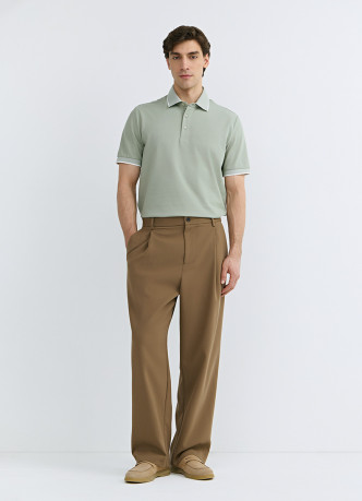 Поло из плотного шелковистого пике