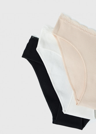 Трусы-слипы с кружевом для девочек, 3 шт.