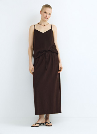 Топ изо льна на бретелях