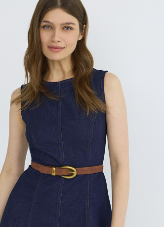 Джинсовое платье миди